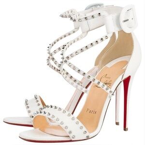 Christian Louboutin Choca Spikes 100 sandals in white leather